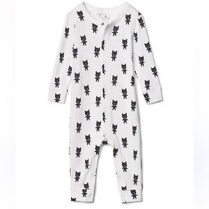 🍊5/$25 GAP White and Navy Romper with Playful Animal Print size 0-3m